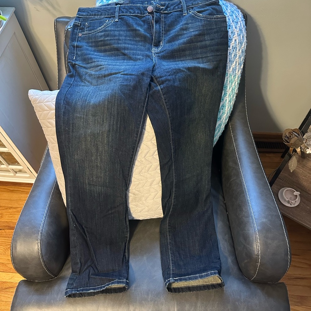 Vera Wang Deep Indigo Straight Leg Jeans